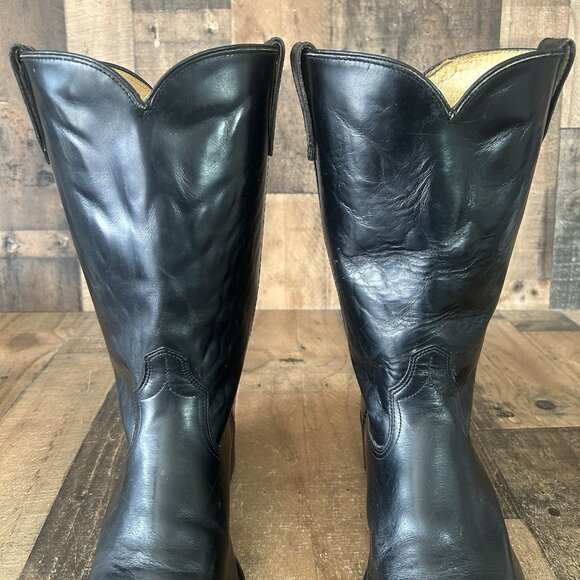 Acme Vintage Black Oil Resistant Western Cowboy Boots Mens 10.5 EW - Picture 11 of 12
